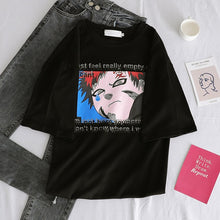Load image into Gallery viewer, Korean Women shirts letters stripe Kawaii tops O-Neck All-match Students t-shirts autumn Harajuku Loose Clothing Casual T shirt