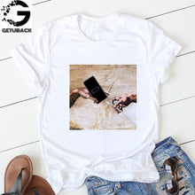 Load image into Gallery viewer, 2019 Tees Women T Shirt Print Letter T-shirt Casual White Black Pink Short Sleeve Cotton Tops Summer Brand clothing