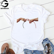 Load image into Gallery viewer, 2019 Tees Women T Shirt Print Letter T-shirt Casual White Black Pink Short Sleeve Cotton Tops Summer Brand clothing